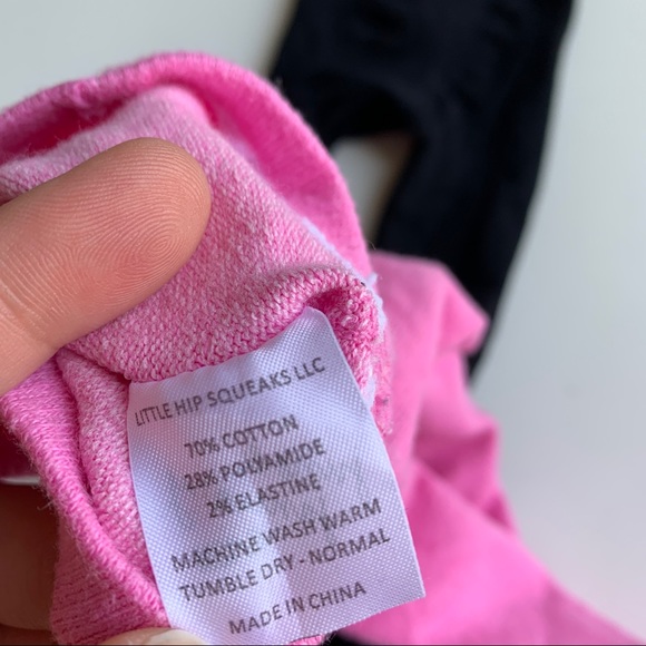 June & January Lot of 2 Tights Pink Black 6/12 Mo - Picture 4 of 5